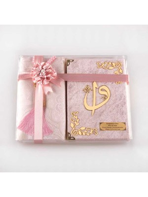 Seccade + Tesbih + Yasin Hediye Seti (Çanta Boy, Bebe Pembe)
