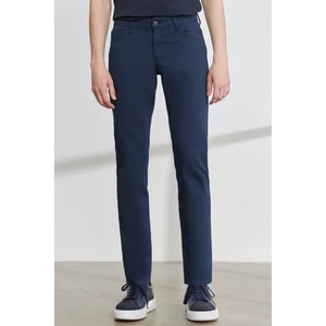 Altınyıldız Classics Erkek Lacivert Slim Fit Dar Kesim 5 Cep Armürlü Esnek Pantolon