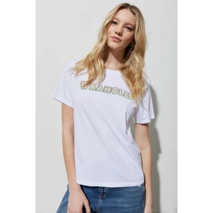 Wrangler Regular Fit Normal Kesim Pamuk Bisiklet Yaka Beyaz Tişört