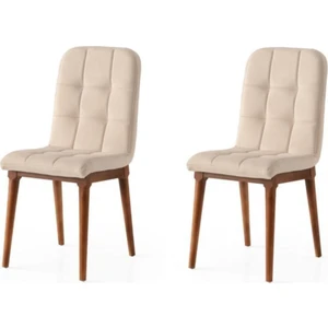 Modern Ahşap Mutfak Sandalyesi Duru 2 Li Set