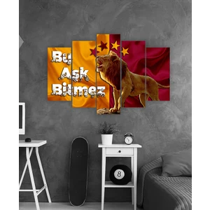 Aslan Temalı  Taraftar Tablosu 5 Li 60X90 Mdf