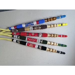 NZR Hookah Izmir Modeli Orijinal Deri Ahşap Başlıklı  Nargile Marpuç