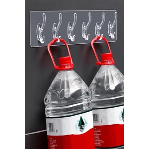 Combo 6'lı Kendinden Yapışkanlı Güçlü Şeffaf Askılık - Kapı Arkası Mutfak Duvar Banyo Askılığı