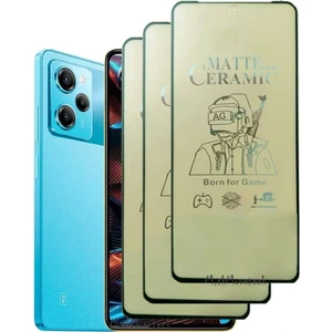 M.TK Moveteck Xiaomi Poco X5 Pro 5g Uyumlu Ekran Koruyucu Parmaz Izi Yapmaz Tam Kaplar Nano Esnek Cam Mat Seramik Kırılmaz