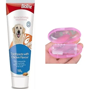 Tavuk Aromalı Kedi ve Köpek Diş Macunu 100 gr + Parmak Diş Fırçası