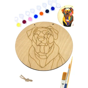 Art Inside Renkli Köpek Ahşap Boyama Tuval Seti Hediye Hobi Kiti