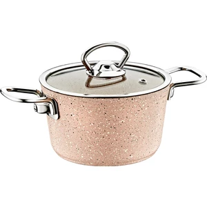 Oms Collection 3111 2 Parça Bio Granit Mini Tencere 14X8 cm Sütlü Kahve Rengi