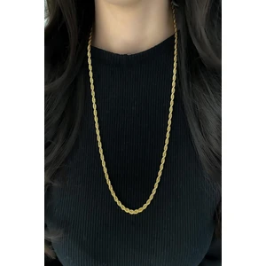 Kadın Kolye Altın Kaplama 60cm Burgu Zincir Kolye