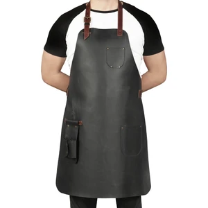 Angelino Hakiki Deri Pişirme Barista Alet Cepleri ile Atölye Önlüğü