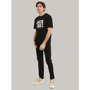 Jack & Jones Erkek Göğüs Logo Baskılı Tişört - Grow