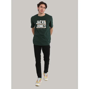 Jack & Jones Erkek Göğüs Logo Baskılı Tişört - Grow