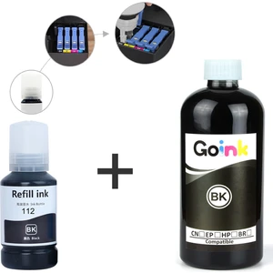 Epson 112 Siyah Pigment Mürekkep 500 ml + 127 ml (Muadil)