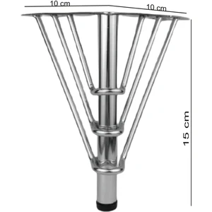 Aksesuar Üçtel 15 cm Krom Metal Ayak 5 Adet