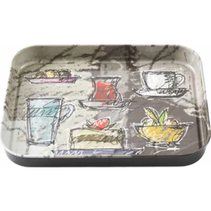 Metal Bistro Tepsi 28x21 cm Tekli