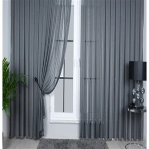 Lima Dökümlü Pilesiz Tül Perde Antrasit