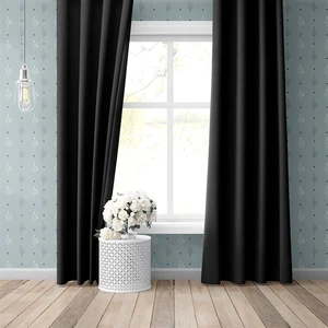 Blackout Fon Perde Işık Geçirmez Özel Ölçüye Uygun Salon Otel Oturma Çocuk Odası Tek Kanat Siyah