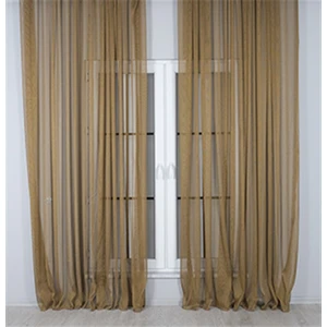 Murcia Dökümlü Tül Perde Pilesiz Altın