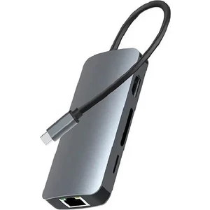 Type-C 8in1 4K HDMI RJ45 Micro Sd Tf 3xusb 3.0 Şarj Girişli Hub Çevirici