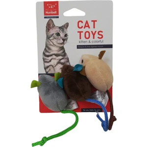Kedi Oyuncağı Renkli Fare 3'lü