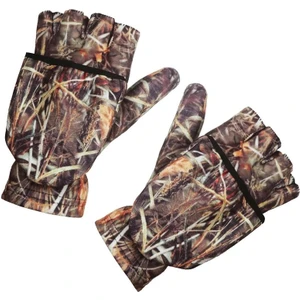 Saz Desenli Kapaklı Parmak Polar Eldiven