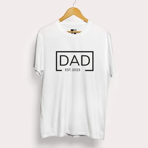 Baba Için Tasarım Est 2023 Yazılı Pamuklu Tişört
