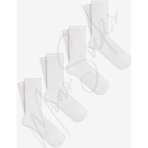 Mono Socks Super Basic 4'lü Pamuklu Beyaz Spor Çorap