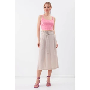 Beli Fırfırlı Kemerli Etek