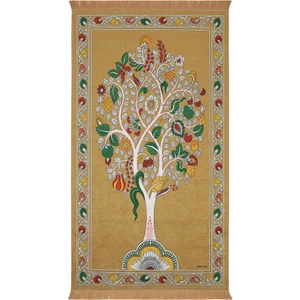 Bursa İpek Hardal Kadife Halı Seccade