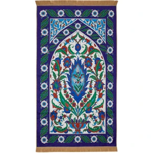 Bursa İpek Saks Kadife Halı Seccade