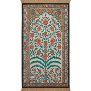 Bursa İpek Gold Kadife Halı Seccade 65x115 cm Klasik Desen, Kolay Temizlenir ve Şık Kullanım