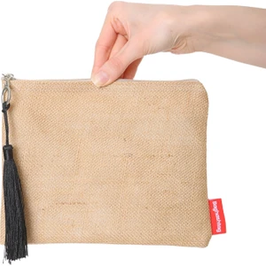 Siyah Püsküllü Jüt Clutch Bez Çanta10