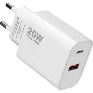 AS-X230 20W Pd3.0/quick Charge Qc3.0 Type Usb-C +Usb A Hızlı Beyaz Ev Şarj Adaptör