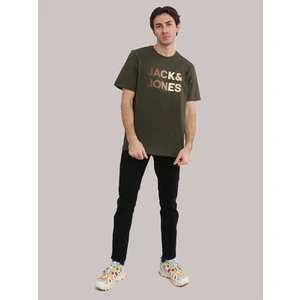 Jack & Jones Renk Geçişli Logo Baskılı Tişört - Forest