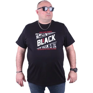 Moc Grande Mocgrande Büyük Beden Erkek Baskılı Tişört Black 23127 Siyah