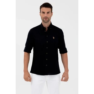 U.S. Polo Assn. Slim Fit Uzun Kollu Siyah Erkek Gömlek 157169510
