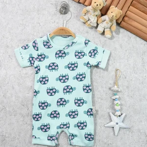 Çiçekli Kaplumbağa Desenli Raporlu Kız Bebek Tulum