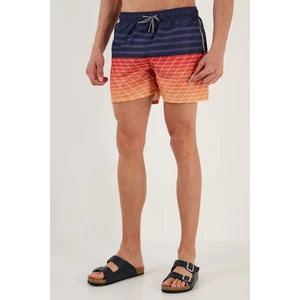 Desenli Deniz Şortu Belden Bağlamalı Cepli Mayo Short Erkek Mayo Short 380K917