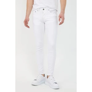 Erkek Beyaz Skinny Fit Jean Pantolon