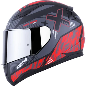 Rapıd Xtreet Mat Siyah-Kırmızı Kask Gri Cam