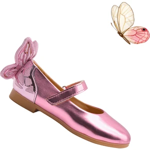 Kids A More Mariposa Kelebek Figürü Detaylı Kız Çocuk Babet Ayakkabı Pembe10