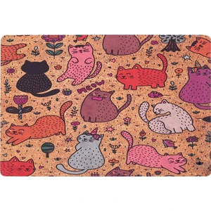Giz Home Peppina Kapı Önü Paspası - Renkli Kediler - 40X60 cm