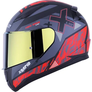 Rapıd Xtreet Mat Siyah-Kırmızı Kask Sarı Cam