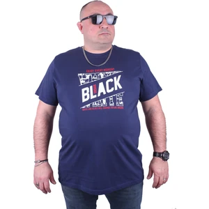 Büyük Beden Erkek Baskılı Tişört Black 23127 Marin