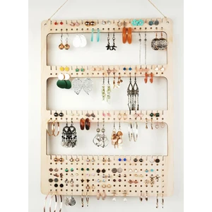Marwin Craft Şık ve Fonksiyonel Ahşap Küpe Organizer, Sade Tasarımlı Küpe - Takı Düzenleyici 24x30