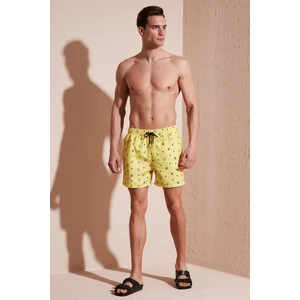 Desenli Deniz Şortu Belden Bağlamalı Cepli Mayo Short Erkek Mayo Short 380M427
