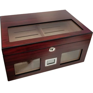 Bordo 2 Katlı Camlı Dijital Humidor Puro Kutusu RC59KR
