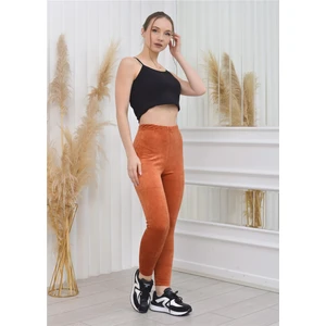 Yeni Sezon Fitilli Kadife Tayt Kiremit Rengi