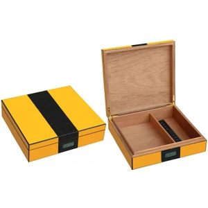Sarı Karbon Fiber Humidor Puro Kutusu RC60