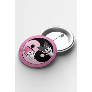 Atölye Çizgi Anime Kuromi And My Melody Iğneli Buton Rozet 58MM