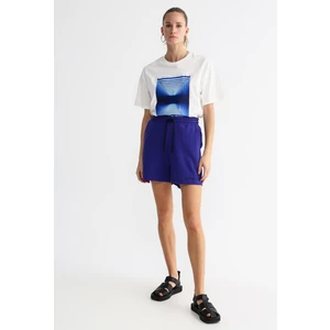 Black On Black Lastikli Bel Loose Fit Mor Kadın Şort K-Tanı-1